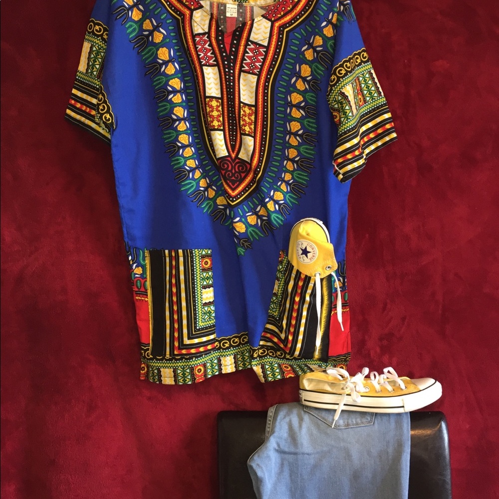 UNISEX -Dashiki Blue/Pink/orange